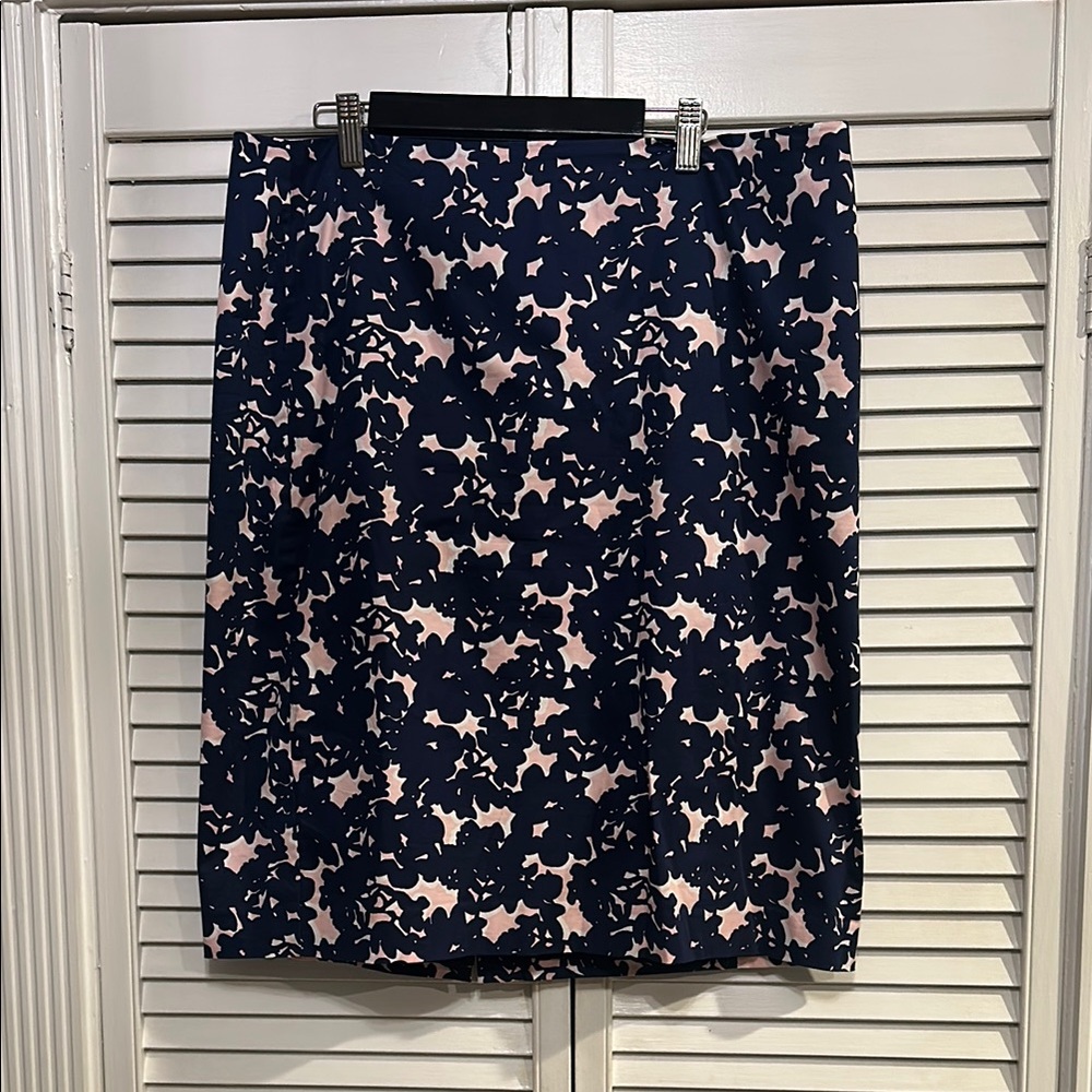 Floral Print Navy and Pencil Pink Skirt